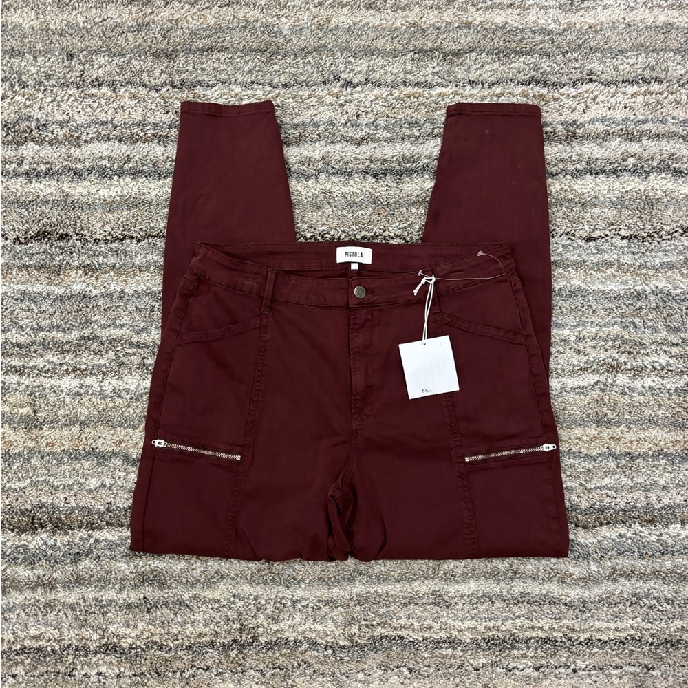 Pistola Skinny Jeans Sz 33 NWT | Pistola Maroon Skinny Jeans | Pistola Jeans NWT - Picture 2 of 12